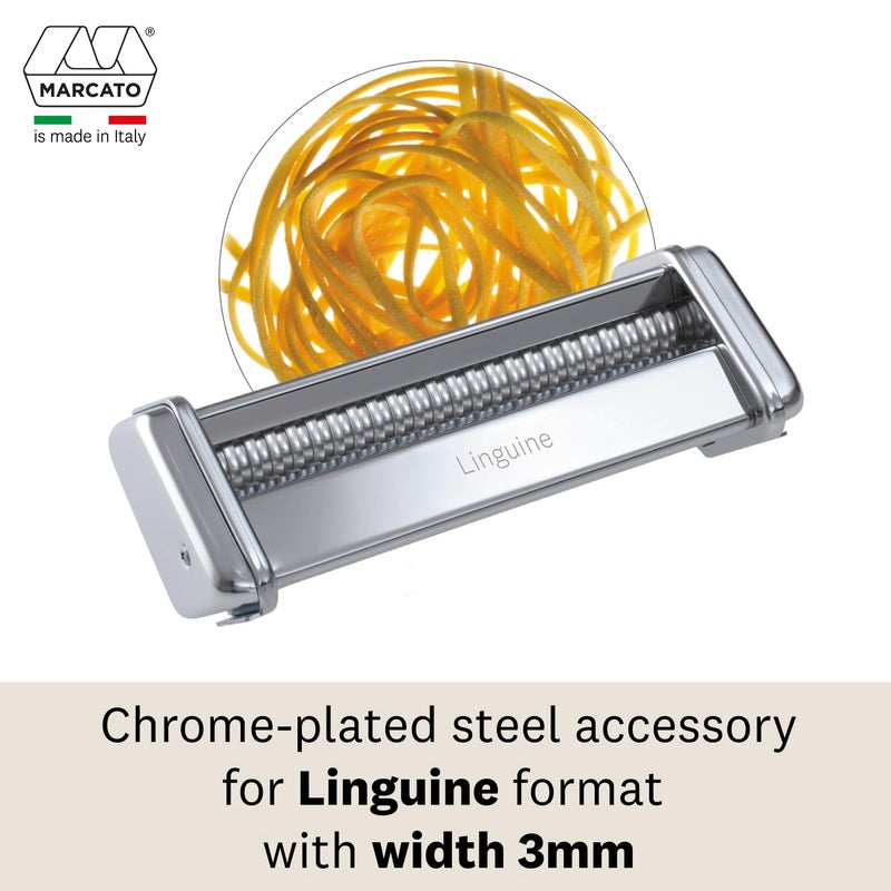 MARCATO Linguine Cutter Attachment, Made in Italy, Works with Atlas 150 Pasta Machine, 7 x 2.75-Inches, Silver - Image 3